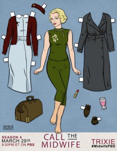 Trixie paper dolls from Call the Midwife