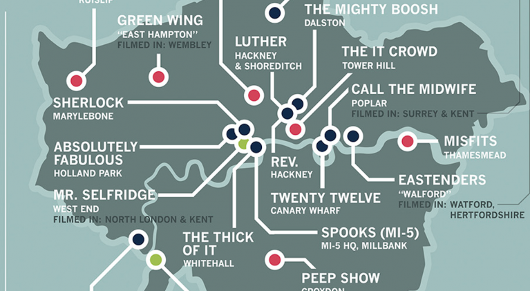 British TV map Greater London