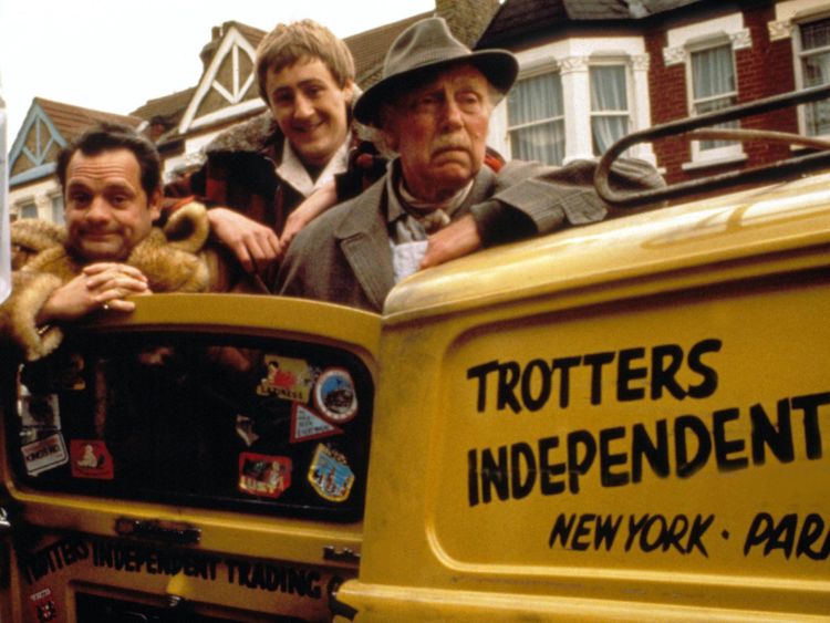 Only Fools and Horses with David Jason, Nicholas Lyndhurst and Lennard Pearce as the original Trotters