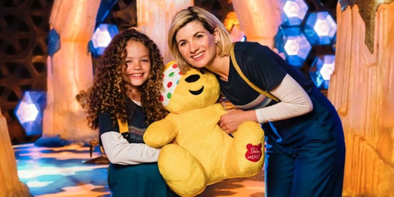 Jodie Whittaker, aka The Doctor, with a young guest