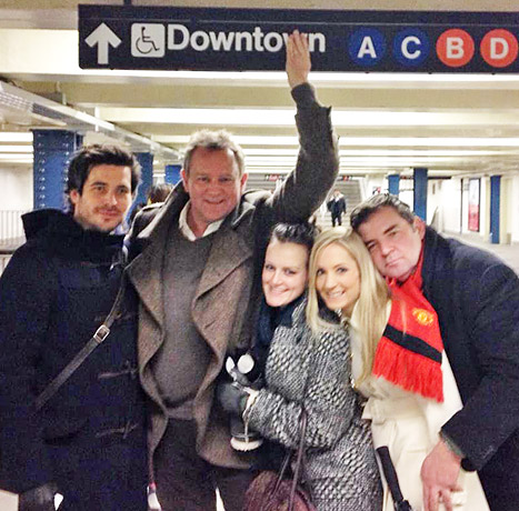 Downton Abbey's Hugh Bonneville corrects and obvious grammatical error on the New York Subway