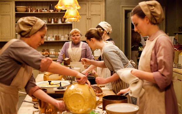 Mrs. Patmore oversees the kitchen at Downton