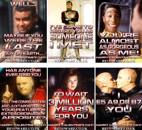How about a ‘Red Dwarf’ themed Valentine’s Day e-card for that special someone?