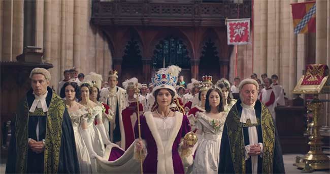 Jenna Coleman as Victoria on PBS' Masterpiece in 2017