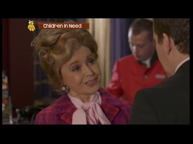 Sybil Fawlty assumes control of Hotel Babylon. Photo courtesy: BBC/Children in Need.