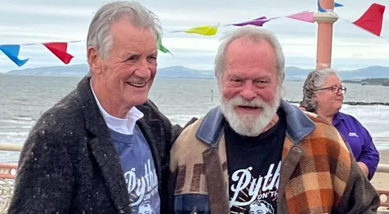 ‘Monty Python’ co-founders, Michael Palin and Terry Gilliam lend support for Terry Jones statue in Colwyn Bay, Wales